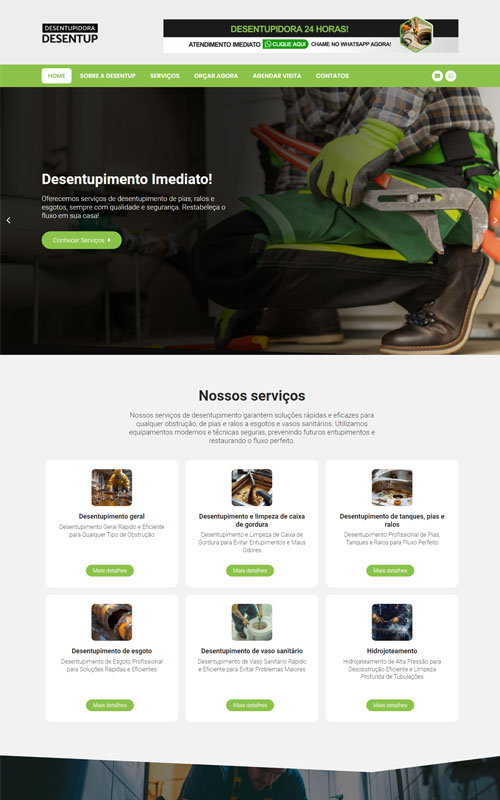 Site criado para Desentupidora Site criado para Desentupidora
