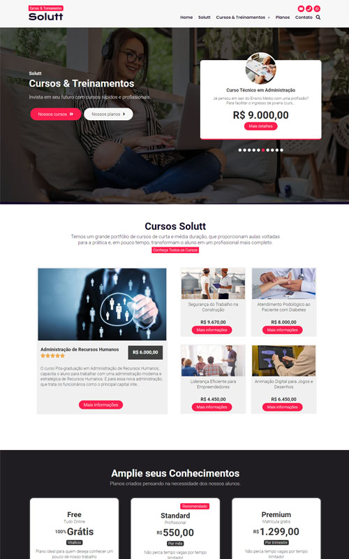 Página incial do site Página incial do site