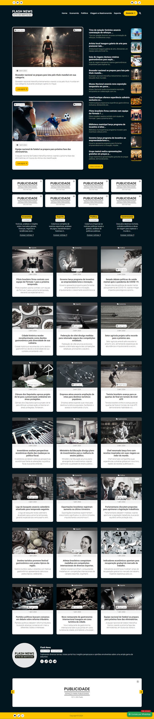 Página inciial completa Flash News – Site de Notícias Página inciial completa Flash News - Site de Notícias