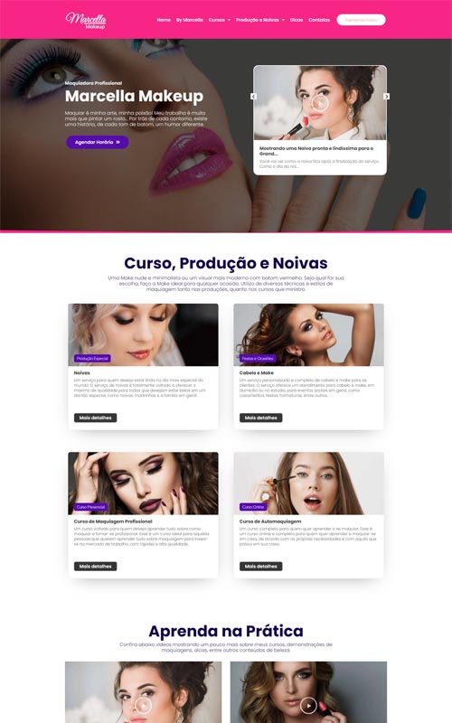 Modelo de site para maquiador, estúdios de maquiagem e makeup Modelo de site para maquiador, estúdios de maquiagem e makeup