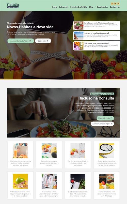Modelo de site para Nutricionistas e Clínica ou Consultório de Nutrição Modelo de site para Nutricionistas e Clínica ou Consultório de Nutrição