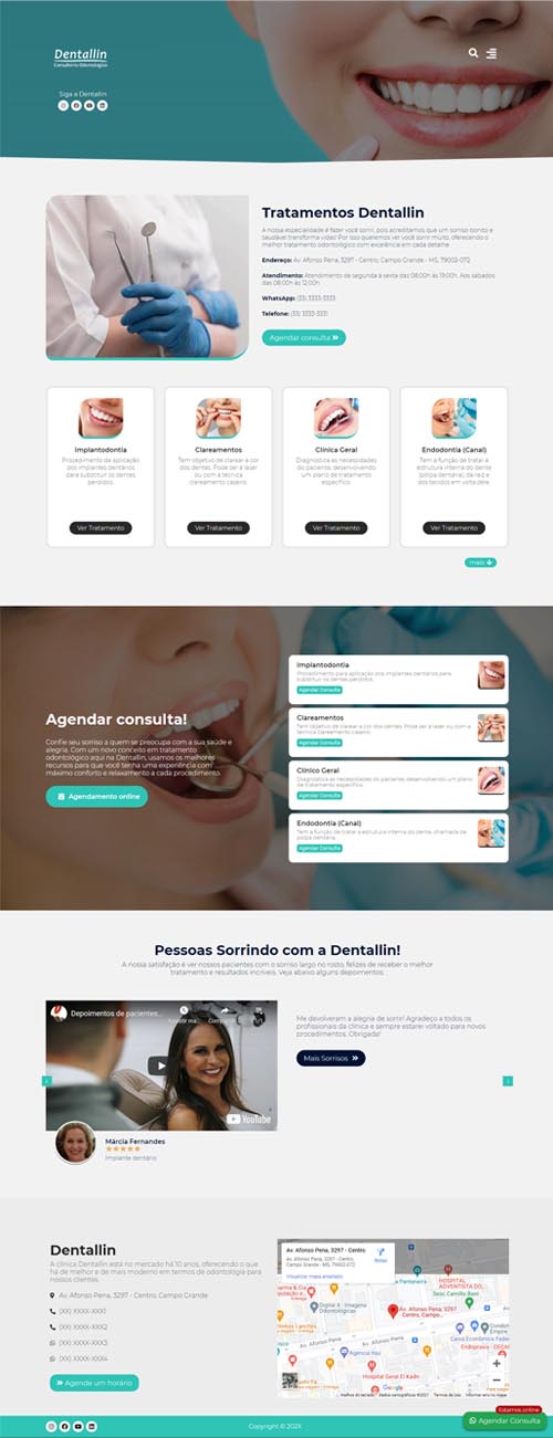 Modelo de site para clínicas odontológicas, dentistas e consultórios de odontologia Modelo de site para clínicas odontológicas, dentistas e consultórios de odontologia