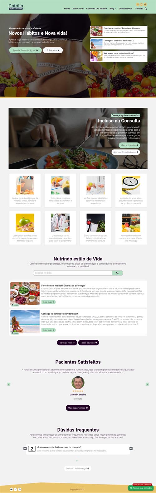 Modelo de site para Nutricionistas e Clínica ou Consultório de Nutrição Modelo de site para Nutricionistas e Clínica ou Consultório de Nutrição
