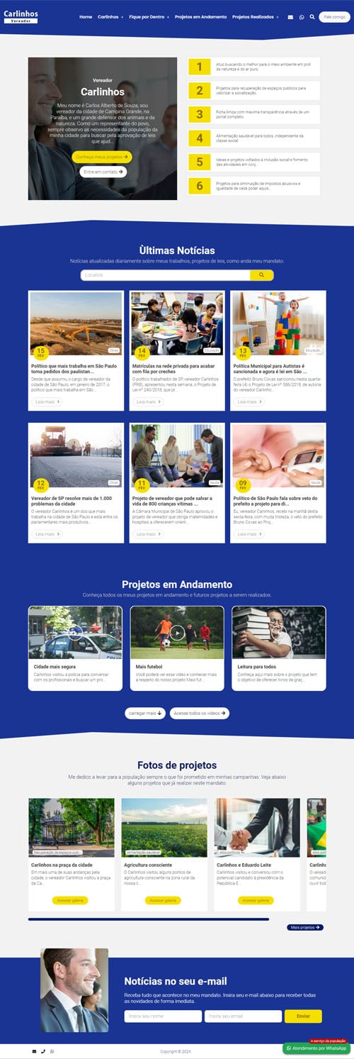 Modelo de site para você candidato político, vereador, prefeito ou deputado Modelo de site para você candidato político, vereador, prefeito ou deputado