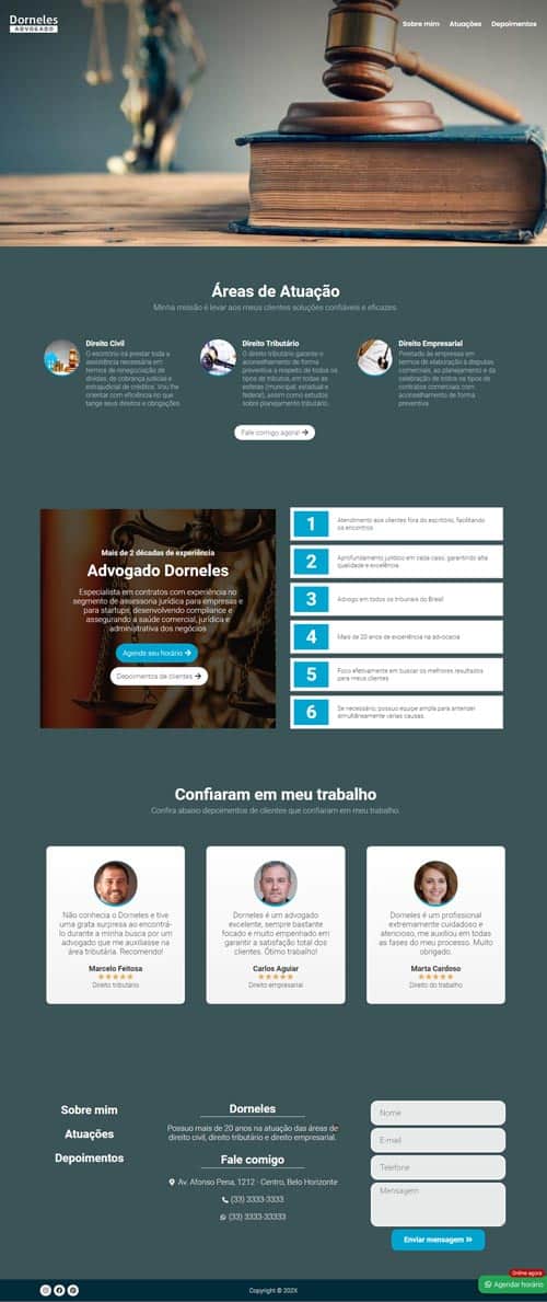 Modelo de site para advogados e escritórios de advocacia Modelo de site para advogados e escritórios de advocacia