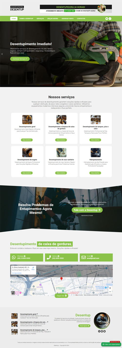 Site criado para Desentupidora Site criado para Desentupidora