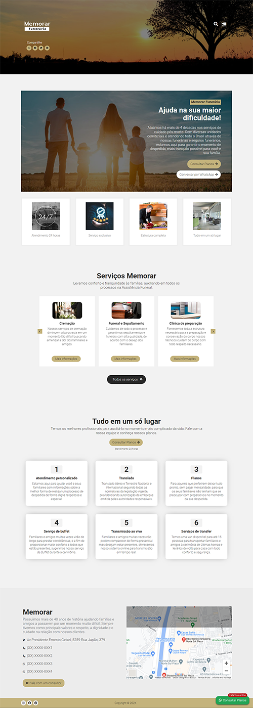 Projeto de site para empresas de funerária Projeto de site para empresas de funerária
