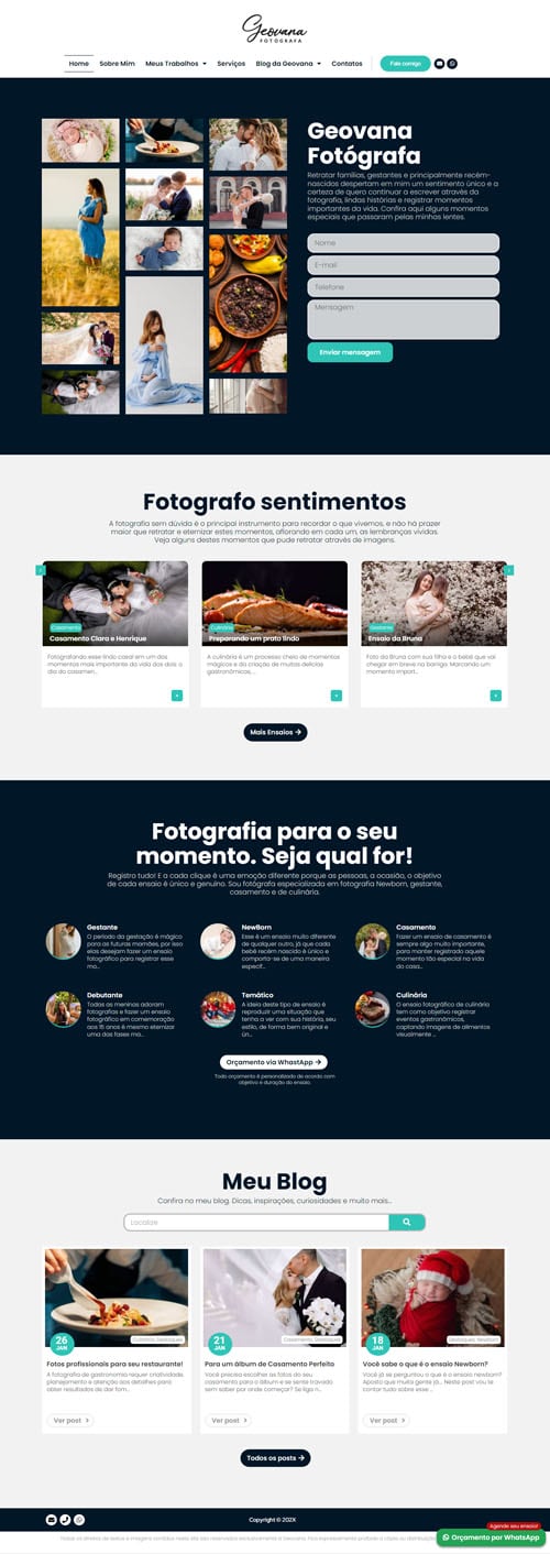Modelo de Site para Fotógrafos, estúdios fotográficos e empresas de fotografias Modelo de Site para Fotógrafos, estúdios fotográficos e empresas de fotografias