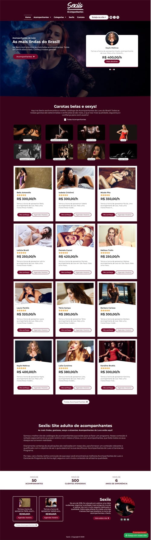 Pagina inicial completaModelo de Site para acompanhantes de luxo e garotas de programas Modelo de Site para acompanhantes de luxo e garotas de programas