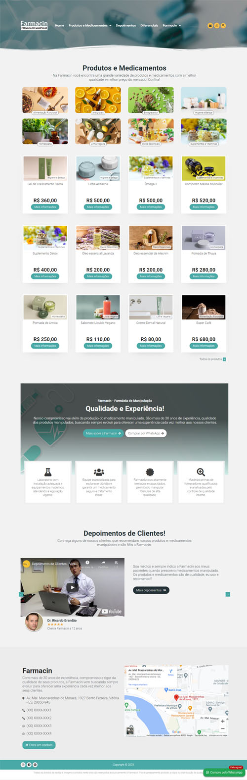 Modelo de Site com Catálogo para farmácias de manipulação e drogarias Modelo de Site com Catálogo para farmácias de manipulação e drogarias