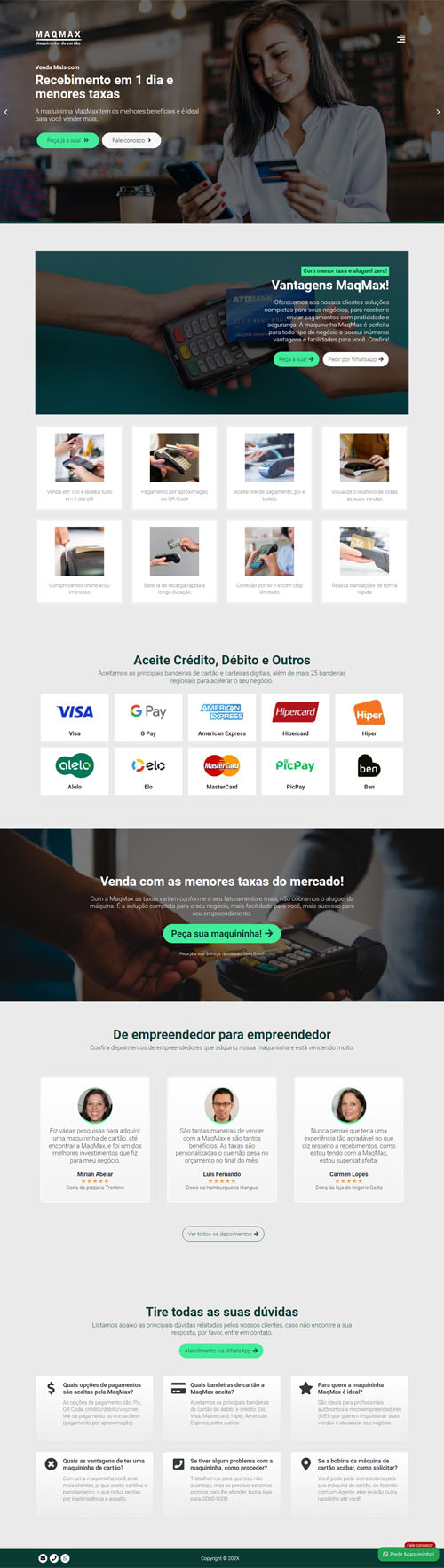 Modelo de Site para maquininhas de cartão Modelo de Site para maquininhas de cartão