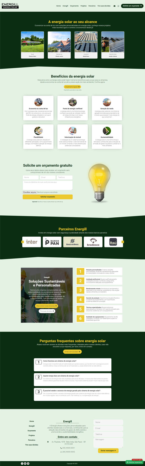 Projeto de sites para empresas de energia solar Projeto de sites para empresas de energia solar