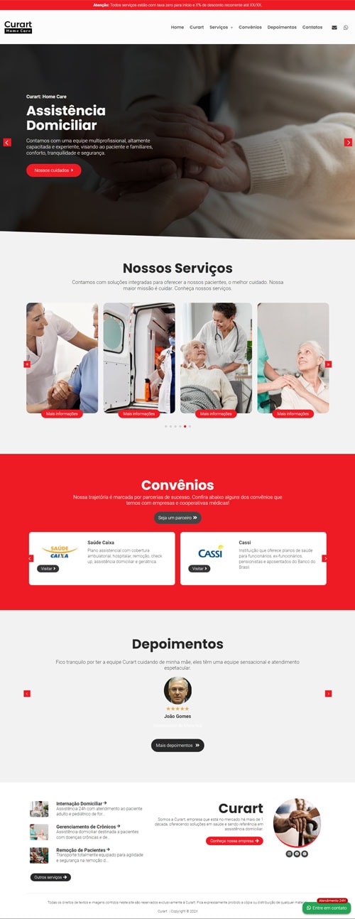 Projeto de site para empresas de home care