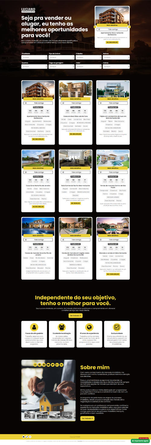 Landing page criada para corretor de imóveis Landing page criada para corretor de imóveis