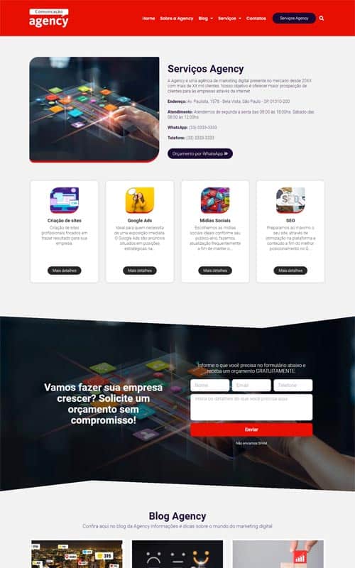 Modelo de site com Blog para agências de marketing digital e de publicidade Modelo de site com Blog para agências de marketing digital e de publicidade