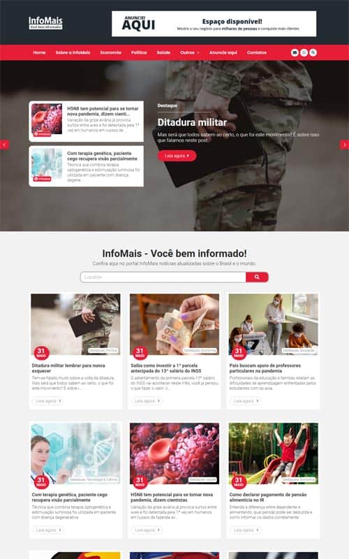 Modelo de site com Portal de notícias Modelo de site com Portal de notícias