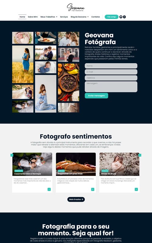 Modelo de Site para Fotógrafos, estúdios fotográficos e empresas de fotografias Modelo de Site para Fotógrafos, estúdios fotográficos e empresas de fotografias