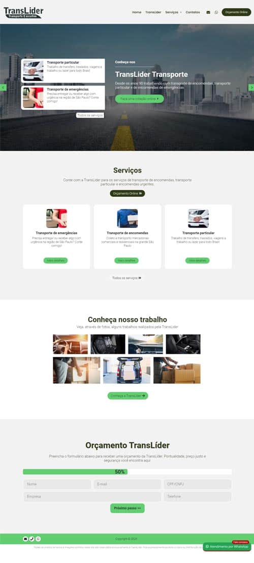 Modelo de site para profissional do transporte particular, transfers, translado e de encomendas Modelo de site para profissional do transporte particular, transfers, translado e de encomendas
